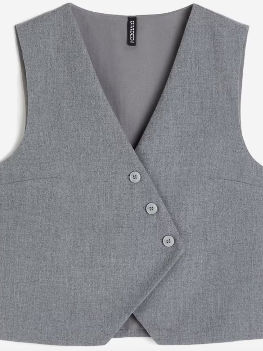 H&M Asymmetric-Front Waistcoat — Heather Gray